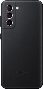 Чехол-накладка Leather Cover для Samsung S21 (черный)